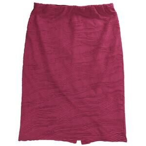 Weston Womens Burgundy Textured Pencil Skirt Size S Polyester Knee Length Office